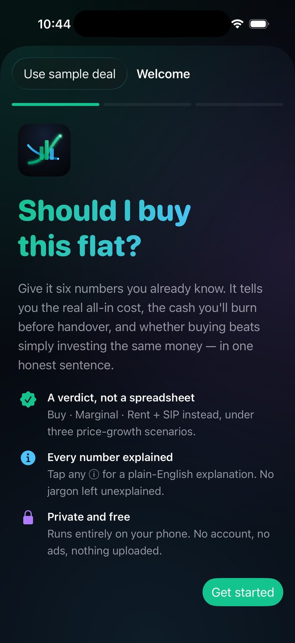 First launch: what the app does, in three lines.