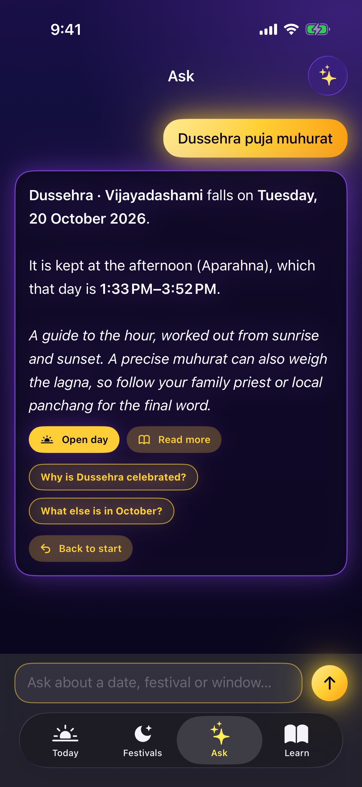 Asking when Diwali 2026 falls and getting the date with context